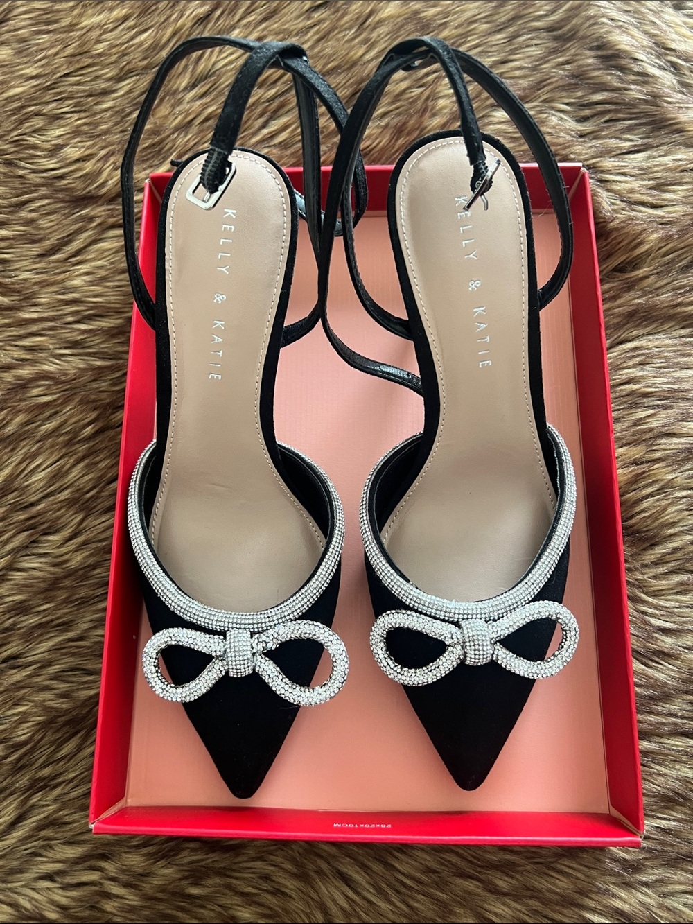 Black microsuede heels